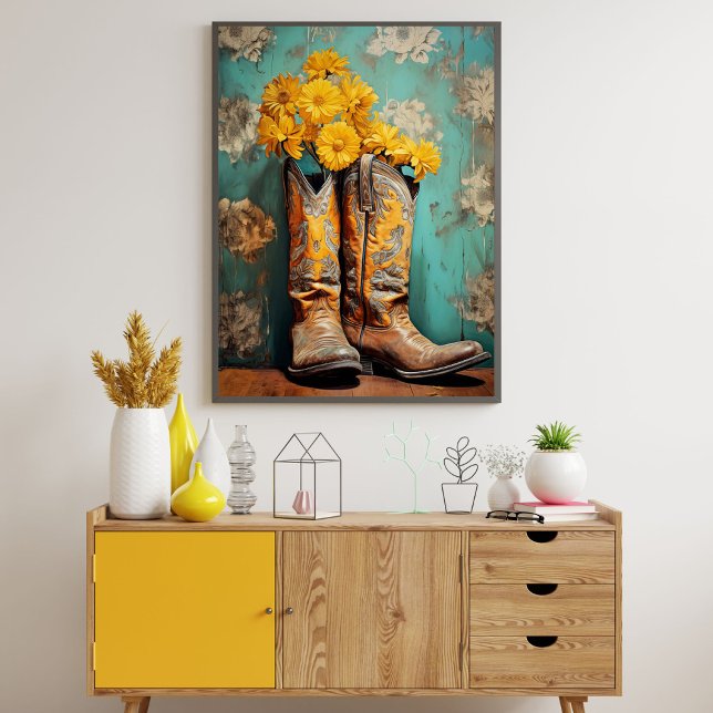 Vintag-gelbe Cowboy-Stiefel Decoupage Seidenpapier (Von Creator hochgeladen)