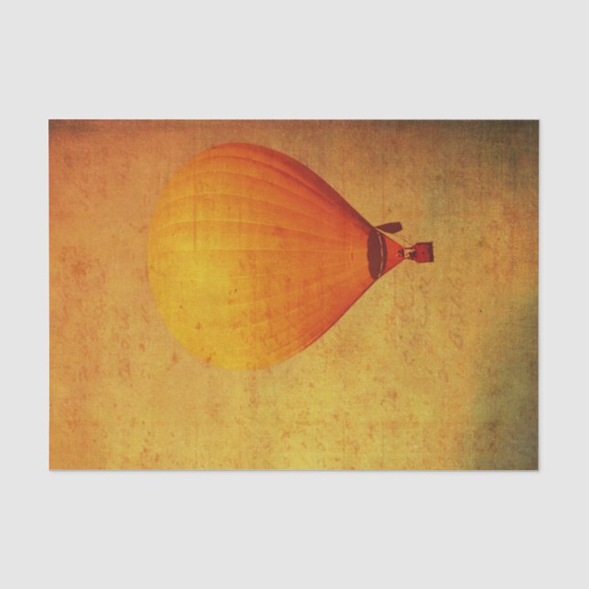 Vintag Gelbe Heißluftballon Seidenpapier (Vorderseite)