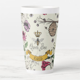 Vintag Gelbe Königin Beere Royal Gold Crown & Scro Milchtasse