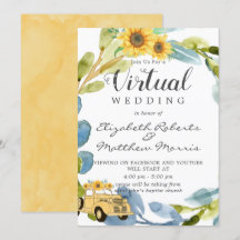 Vintag Gelbe LKW Sonnenblumen Virtual Wedding in