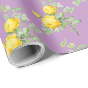 Vintag Gelbe Rosen Elegantes Muster Geschenkpapier