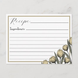 Vintag-Gelbe Tulip-Rezept-Karte Postkarte