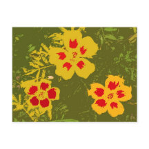 Vintag Gelbe und rote Blume