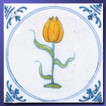Vintag-gelber Tulip Blauweißer Delft