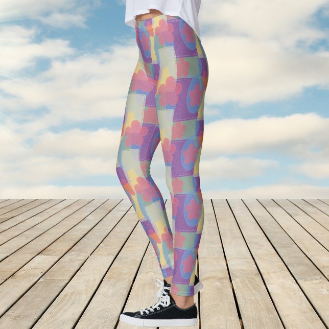 Vintag-Gelbes Pattern Leggings (Vintage Yellow Patch Pattern Leggings)