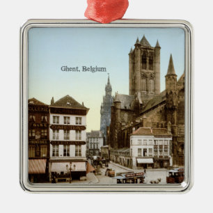 Vintag - Gent, Belgien Silbernes Ornament