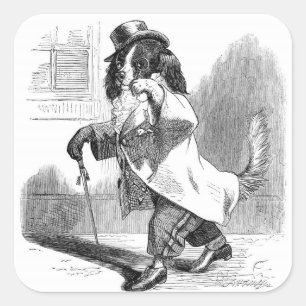 Vintag Gentleman Dog Stickers