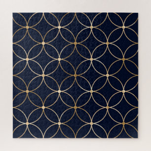 Vintag Geometrie: Gold Blue Abstrakt