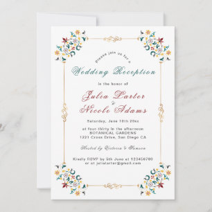 Vintag Geometrie Klassisches Motiv Hochzeitsempfan Einladung