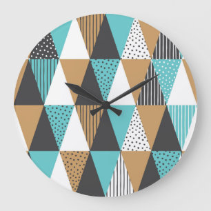 Vintag Geometrisch: Abstrakte Darstellung. Große Wanduhr