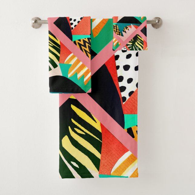 Vintag geometrisch badhandtuch set (Insitu)