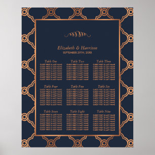 Vintag Geometrische Art Deco Gatsby Hochzeitssitze Poster
