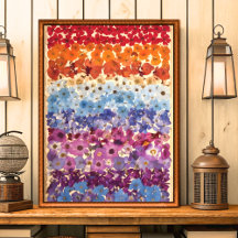 Vintag gepresste Blume Ombre Wall Art Print