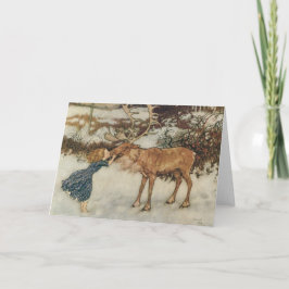Vintag Gerda und Reindeer von Edmund Dulac Feiertagskarte