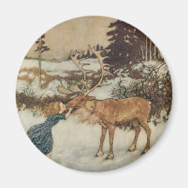 Vintag Gerda und Reindeer von Edmund Dulac Magnet
