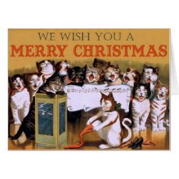 Vintag gesangsende Katzen Weihnachtsgrüße