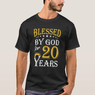 Vintag gesegnet von Gott für 20 Jahre glücklich 20 T-Shirt