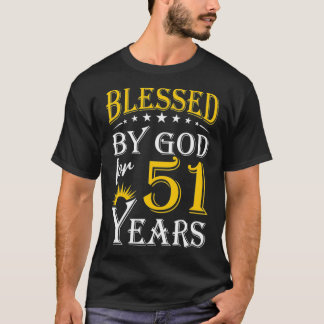Vintag gesegnet von Gott für 51 Jahre Happy 51. Bi T-Shirt