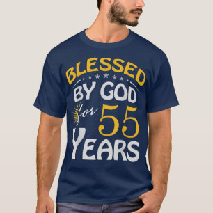 Vintag gesegnet von Gott für 55 Jahre Altes Glück T-Shirt