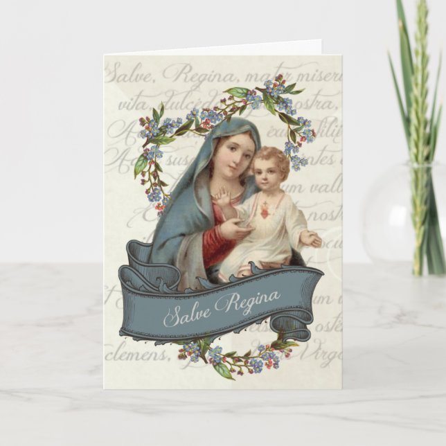 Vintag gesegnete Jungfrau Mary Jesus Mother Day Karte (Vorderseite)