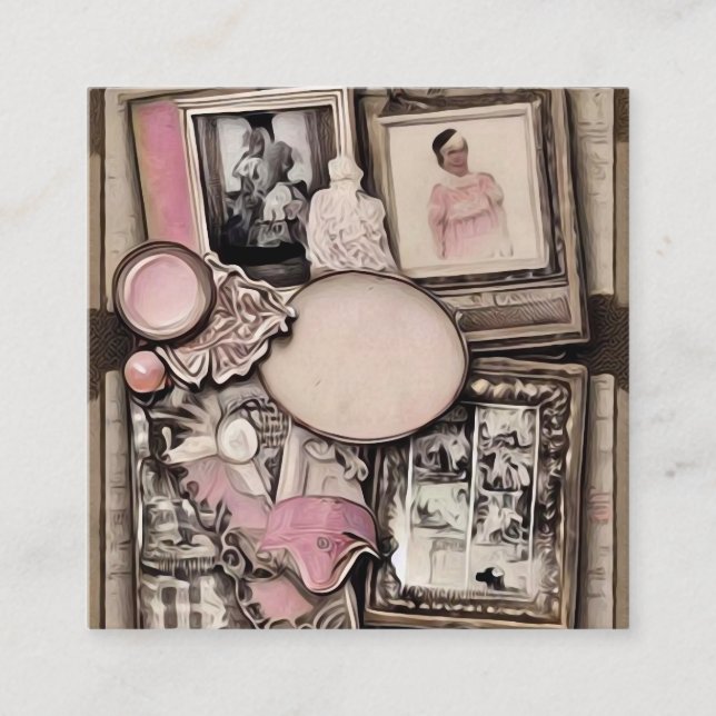 Vintag gestrichene Seite Quadratische Visitenkarte (Vorderseite)