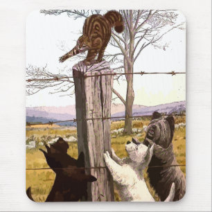 Vintag gestrichene Terrier und Boccia-Mausknöpfe Mousepad