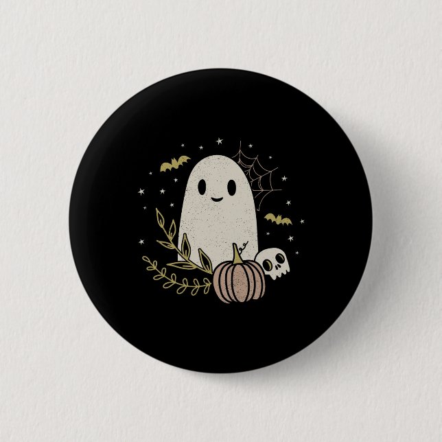 Vintag Ghost Herbst Halloween 1 Button (Vorderseite)
