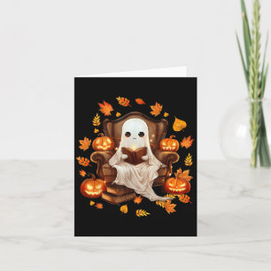 Vintag Ghost Reading Book Lovers Gothic Halloween Karte