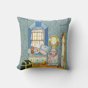 Vintag Gingham Doll House Kissen
