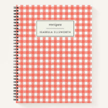 Vintag Gingham Kariert Red Personalisiert Recipe