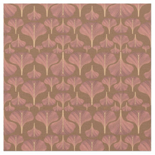 Vintag Gingko Brown Floral Pattern Stoff