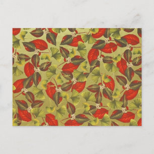 Vintag Ginkgo Postkarte