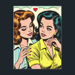 Vintag Girls Romance Comic Postkarte<br><div class="desc">Vintag Girls Romance Comic</div>