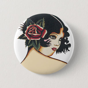Vintag Girly Girl Button