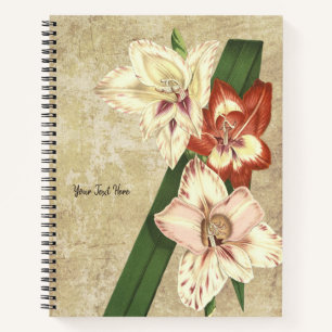 Vintag Gladioli-Notebook Notizbuch