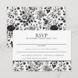 Vintag Glam Floral RSVP Karte
