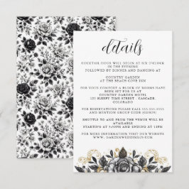 Vintag Glam Floral Wedding Begleitkarte