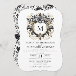 Vintag Glam Floral Wedding Einladung