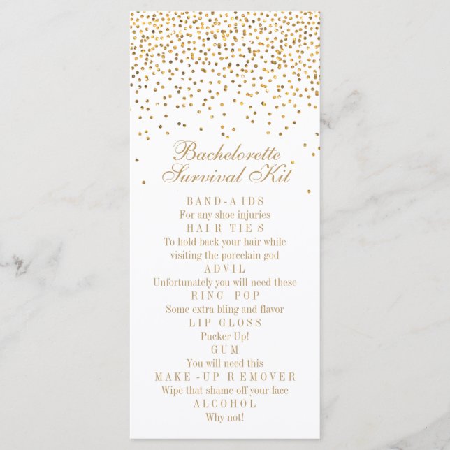Vintag Glam Gold Confetti Bachelorette (Vorderseite)