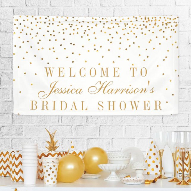 Vintag Glam Gold Confetti Brautparty Banner (Von Creator hochgeladen)