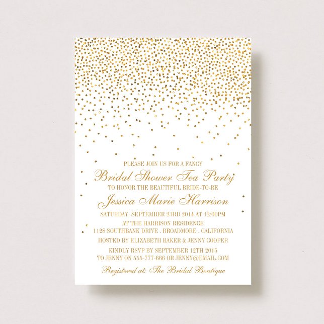 Vintag Glam Gold Confetti Brautparty Einladung (Von Creator hochgeladen)