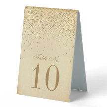 Vintag Glam Gold Confetti Wedding Tischnummer