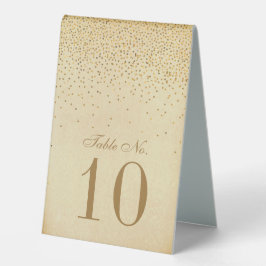 Vintag Glam Gold Confetti Wedding Tischnummer Tischaufsteller