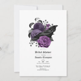 Vintag Glam Lila Raven Gothic Brautparty Einladung