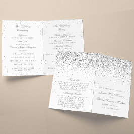 Vintag Glam Silver Confetti Hochzeitsprogramme
