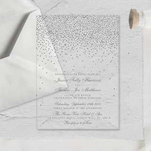 Vintag Glam Silver Confetti Wedding Acryleinladungen