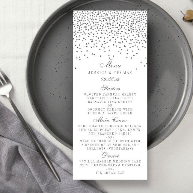 Vintag Glam Silver Confetti Wedding Karten (Von Creator hochgeladen)