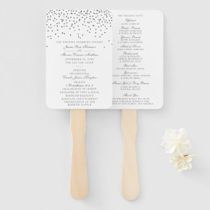 Vintag Glam Silver Confetti Wedding Program Fächer