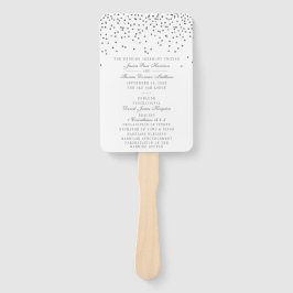 Vintag Glam Silver Confetti Wedding Program Fächer