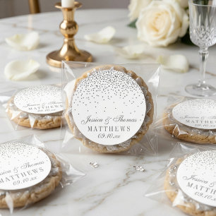 Vintag Glam Silver Confetti Wedding Stickers